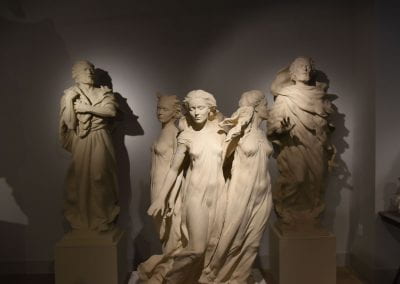 Plaster model, Daughters of Odessa, foreground. Plaster models for Saint Peter and Saint Paul in the background.