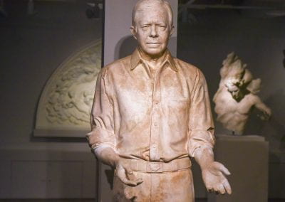 Hart’s plaster model for the bronze statue of President James “Jimmy” Carter (foreground).